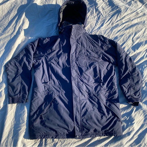 VTG LL Bean Maine Wardens Parka Mens Large Gore Tex Coat Jacket Blue - Picture 1 of 4